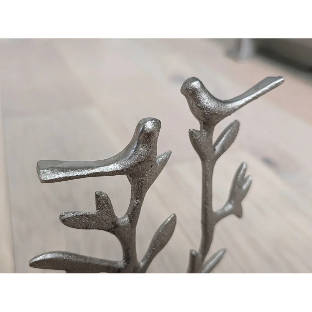 Silver Metal Jewelry Tree Ring Holder | Modern Organic Decor